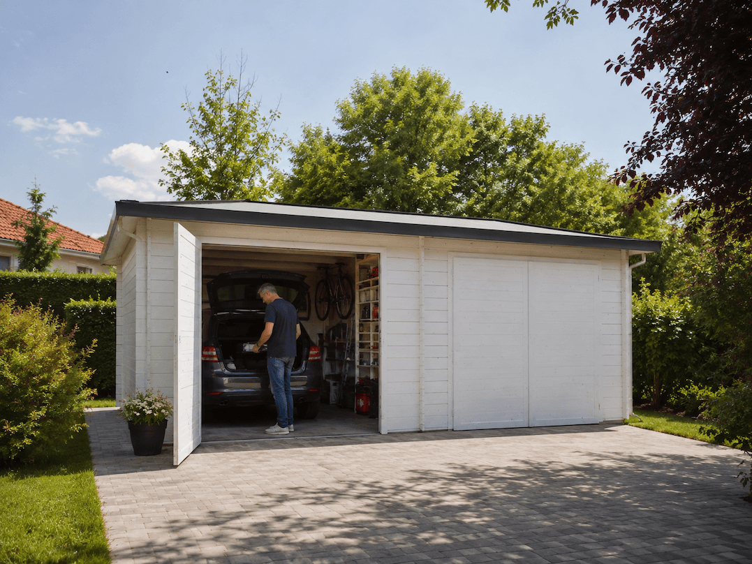 Garagem de madeira BPK para dois carros